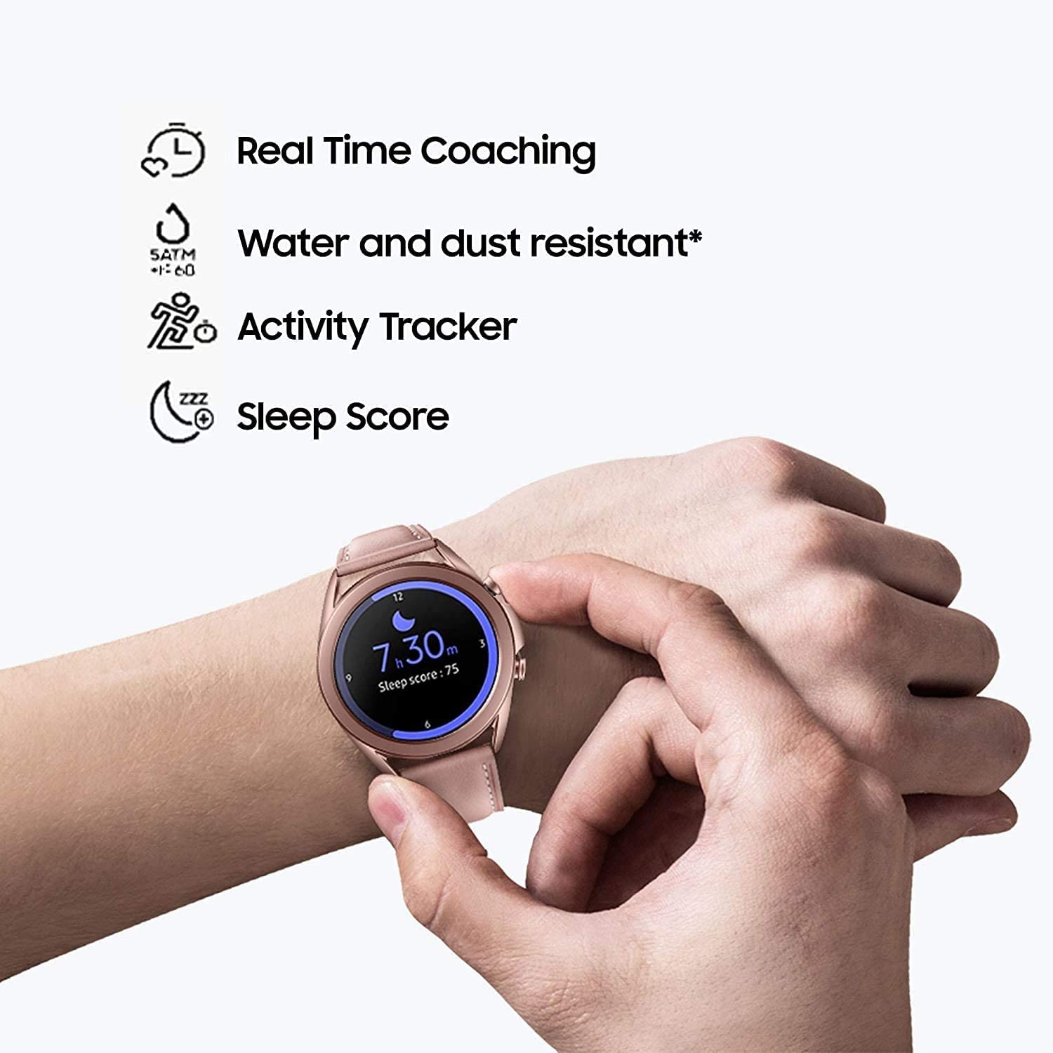 سامسونج SM-R850 ساعة ذكية Galaxy Watch3، مقاس 41 مم - اللون البرونزي الميتاليك