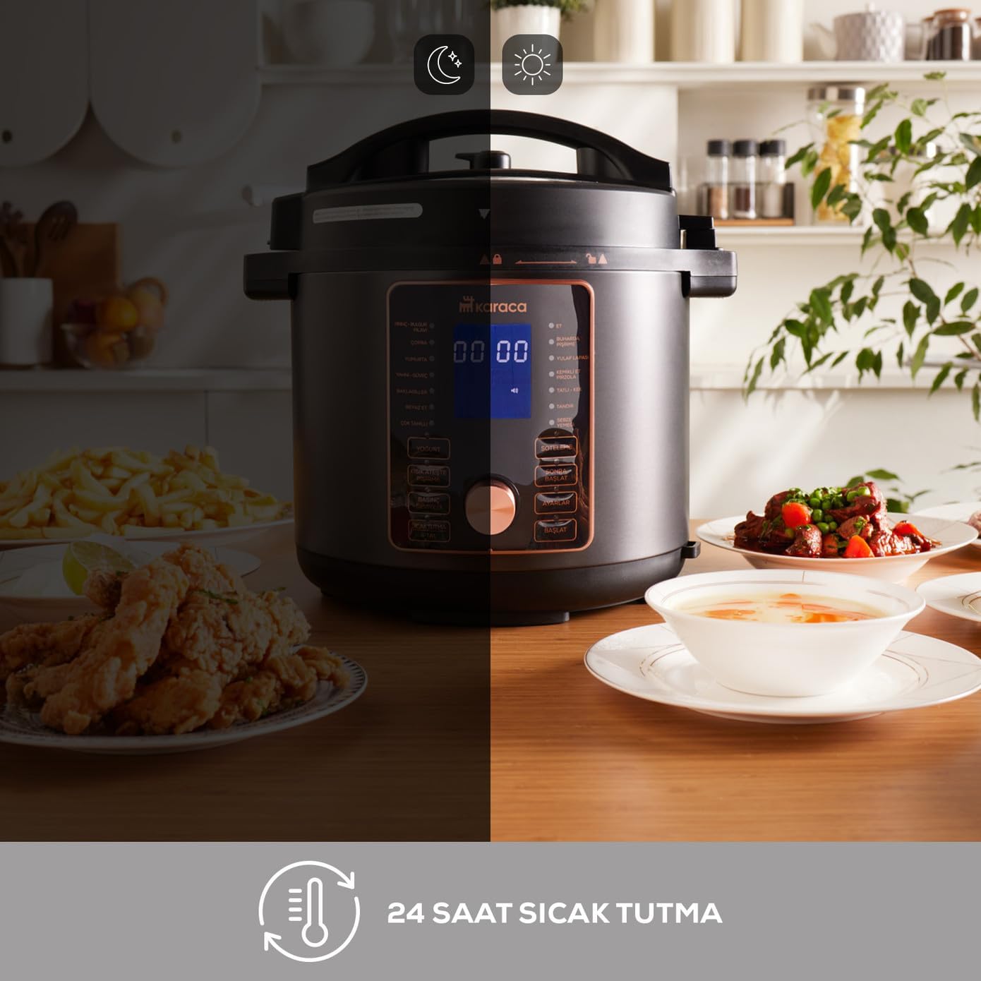 كاراچا حلة ضغط كهربائية ذكية متعددة الأغراض 2 في 1