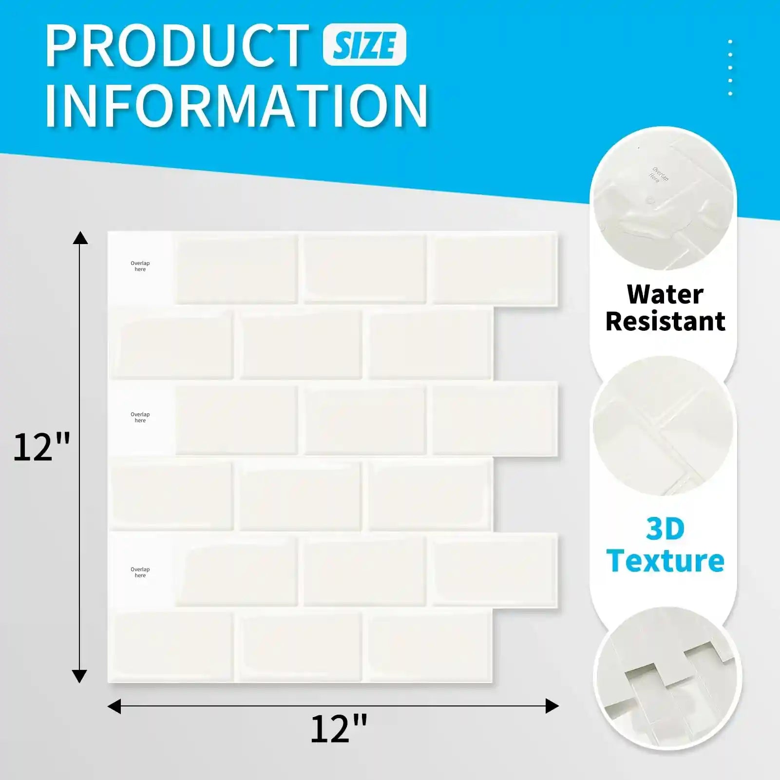 بلاط خلفية مطبخ لاصق من Art3d – 10 ألواح، 12×12 بوصة، أبيض – Safqqa Egypt