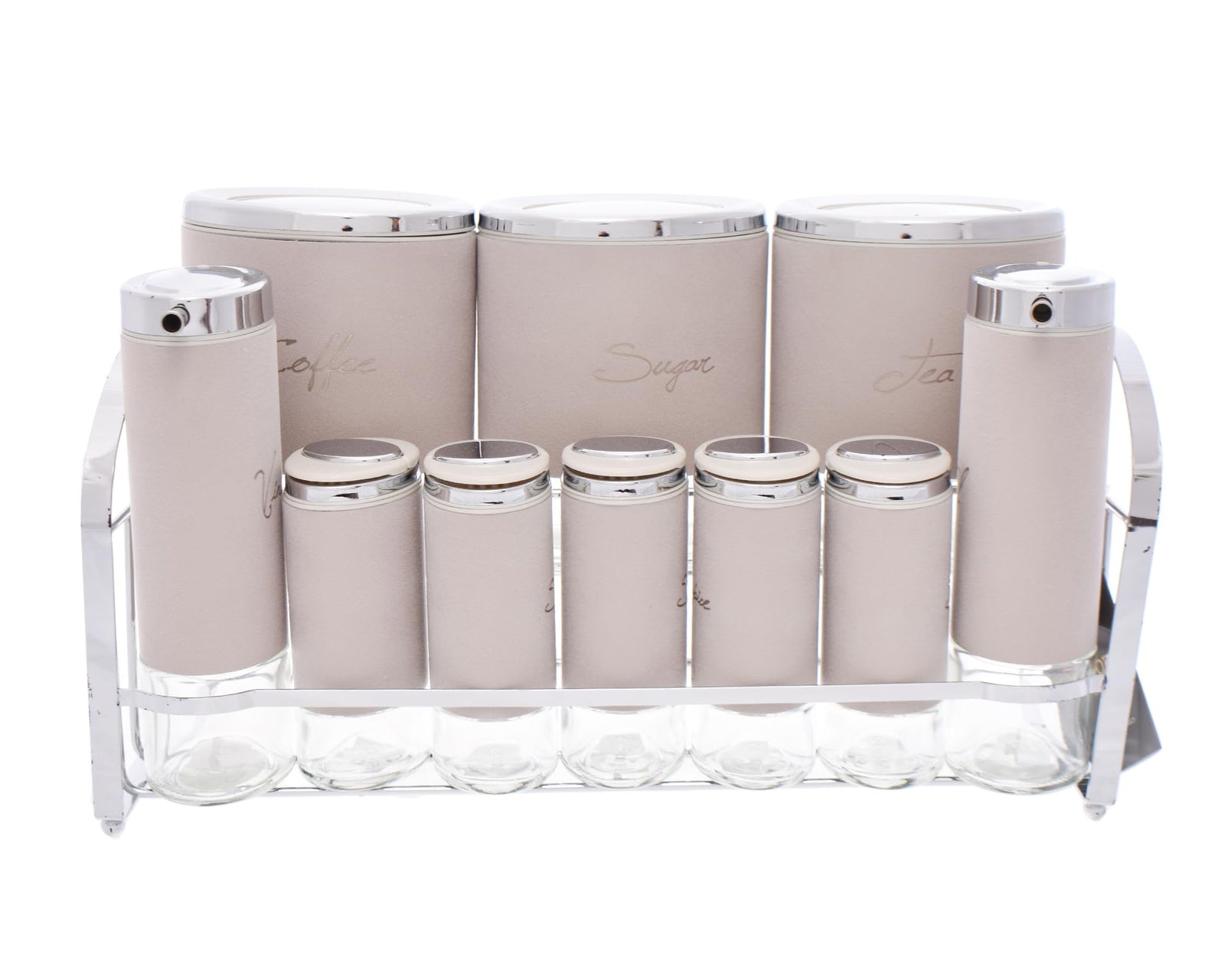 Oxford Round Stainless Steel Spice Set – 11 Pieces - Safqqa