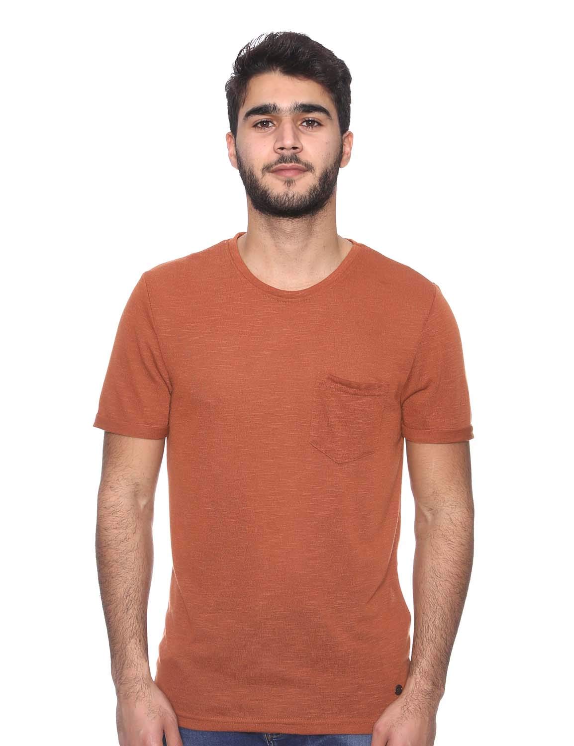 DeFacto Basic Chest Pocket Round Neck Short Sleeves T-Shirt for Men