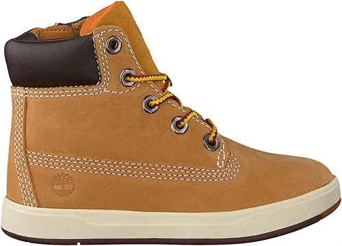 حذاء Timberland Davis Square Nubuck ذو مقدمة مستديرة وسحّاب جانبي ورباط للكاحل للأطفال - بني 