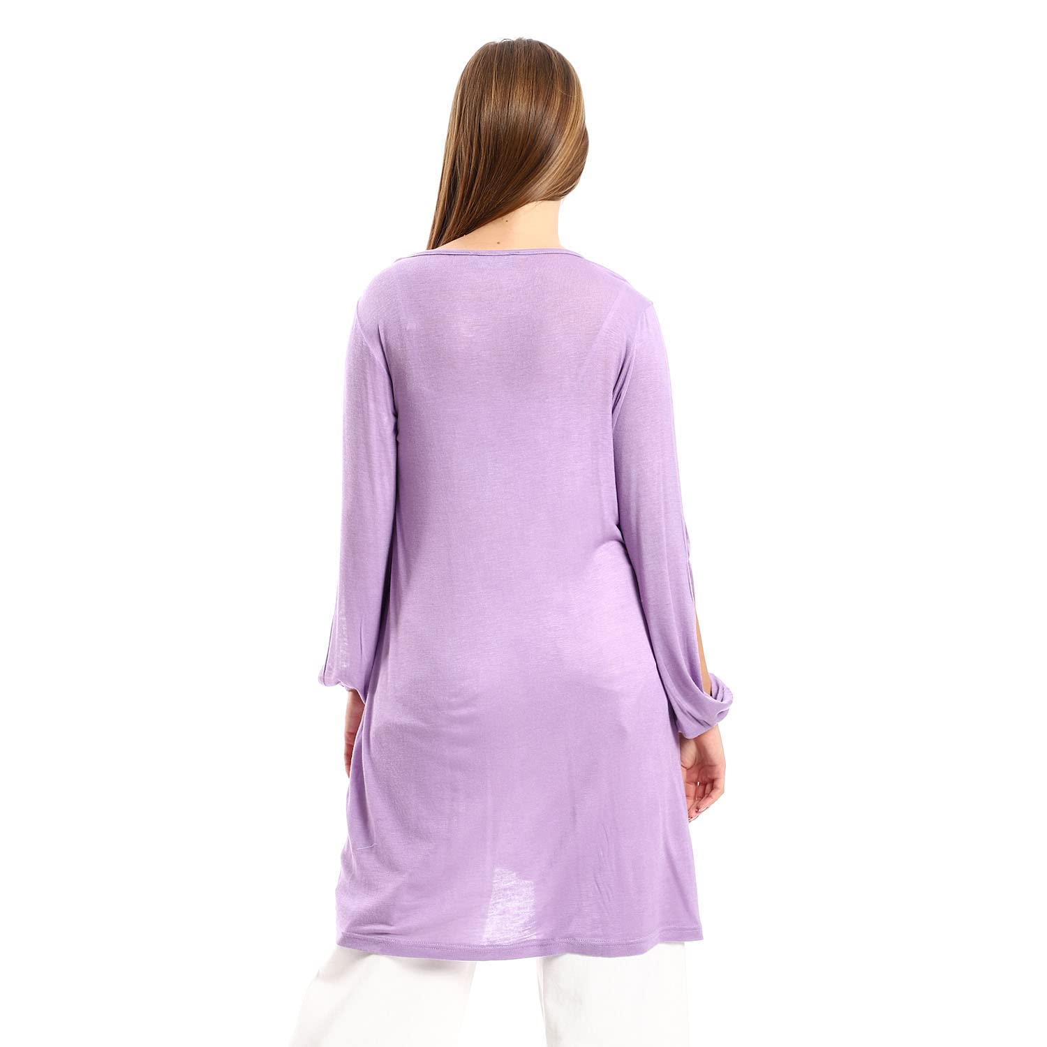 JAMILA Women Wide Round Collar Tunic With Sided Sleeves Slits TUNIC