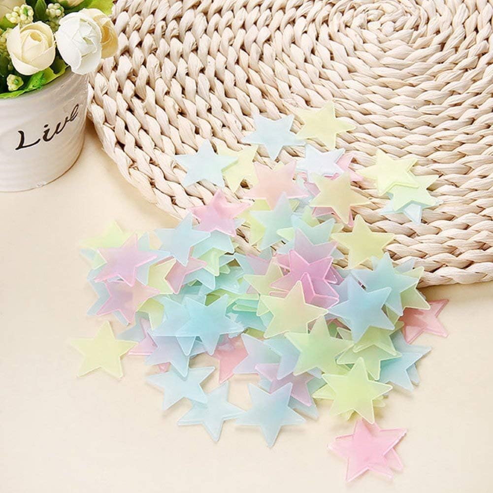 ملصقات النجوم المضيئة في الظلام (300 قطعة) متعددة الألوان تضيف لمسة ممتعة لغرف الأطفال أو تجهيزات الحفلات – Safqqa Egypt