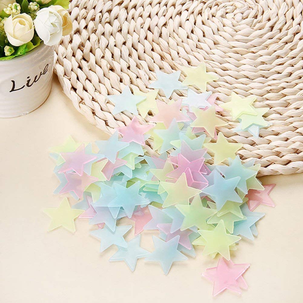 ملصقات النجوم المضيئة في الظلام (300 قطعة) متعددة الألوان تضيف لمسة ممتعة لغرف الأطفال أو تجهيزات الحفلات