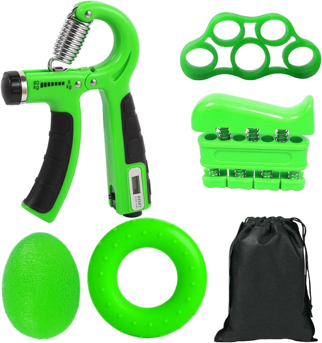 hand grip exerciser, 5pcs Hand Vibration Finger Enhancer Exercise Set - Forearm and Hand Exerciser Equipment, Hand Gripper for Strength & Rehabilitation