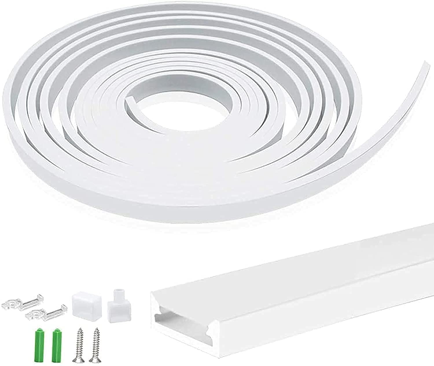 نظام قناة إضاءة من السيليكون من بي بي ايه بطول ٥ أمتار، مصمم بشكل حرف يو ومغلق بالكامل لتركيب شرائط الإضاءة. يوفر تأثير إضاءة ناعم يشبه الإضاءة النيون مع حماية شريط الإضاءة داخل الأنبوب