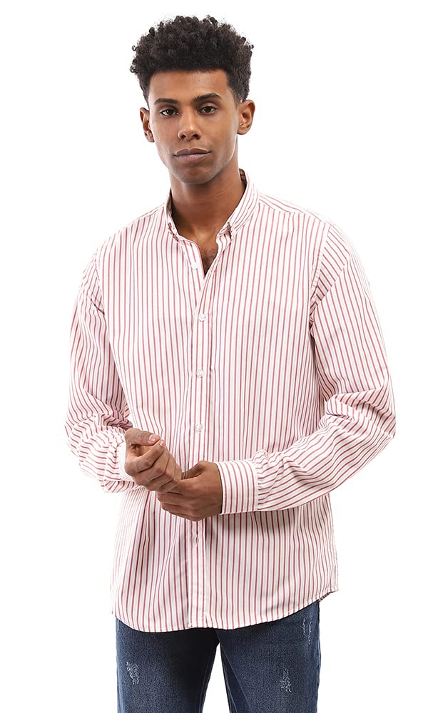قميص رجالي كاجوال مخطط بأكمام طويلة من رافين 96784 للرجال