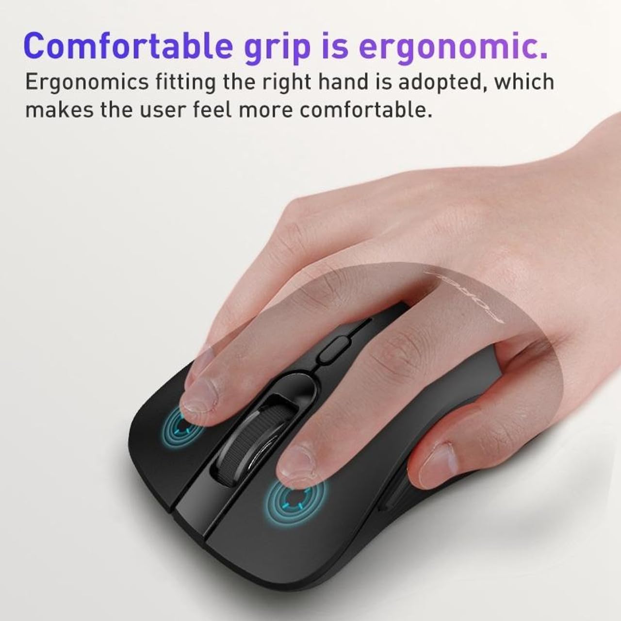 Generic FV-G200 Wireless Mouse – 2.4G Wireless office business mic – 6 Buttons – 3200DPI – Energy saving – ON/OFF Button – Ergonomic Design – Effective distance 10m – 1x AA Battery included (Black) - Safqqa Egypt