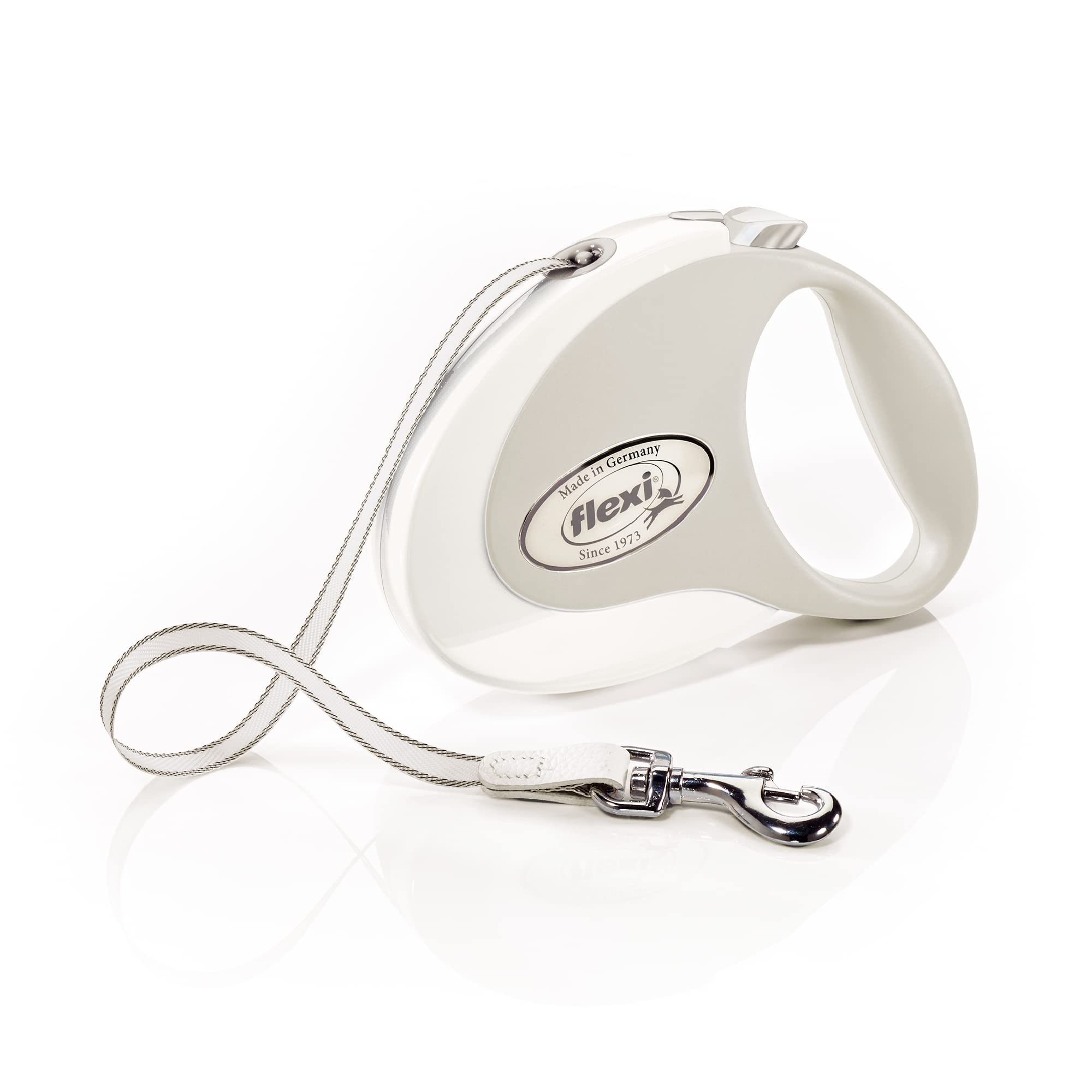 شريط فليكسي ستايل بطول ٥ أمتار باللون الأبيض هو أداة عملية وآمنة للكلاب. مثالي لتثبيت،