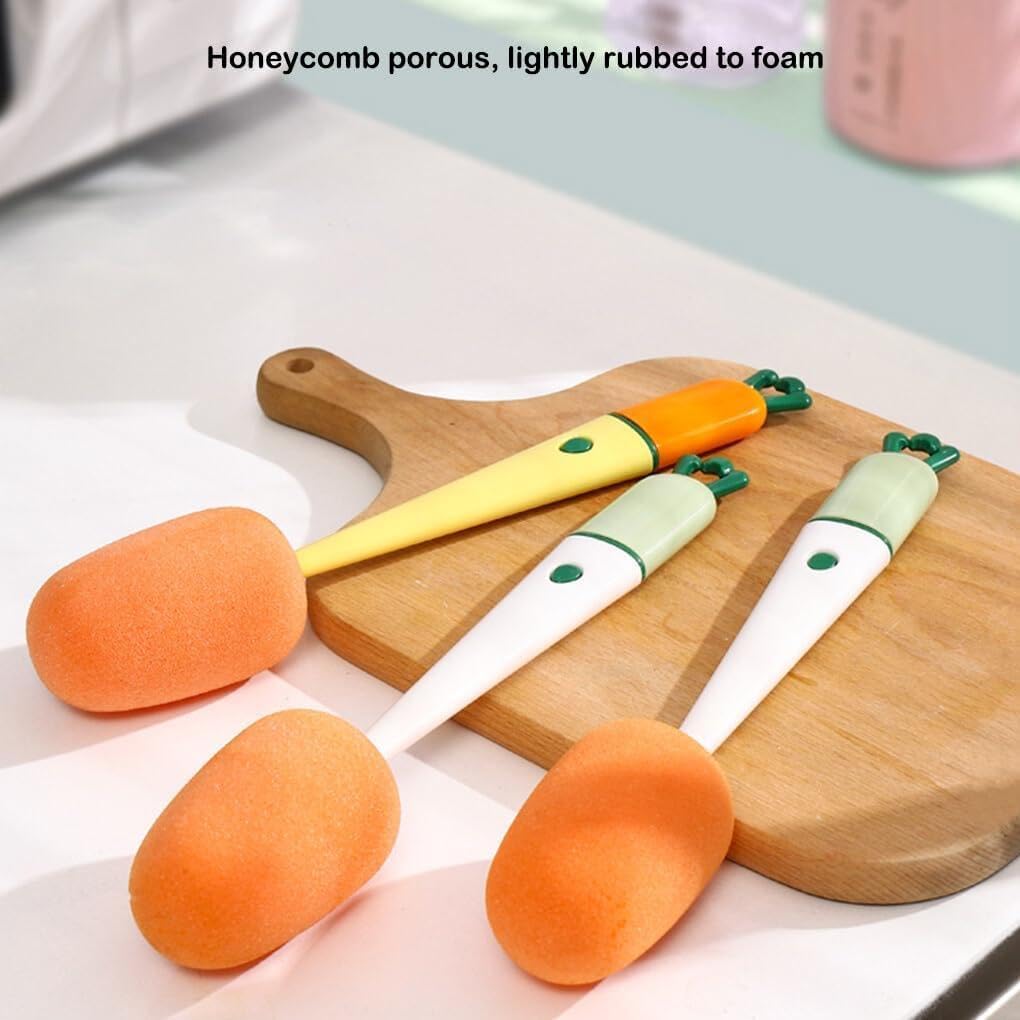 Generic Revolutionize your kitchen cleaning with this set of 2 multi-functional brushes for cups, bottles and glassware