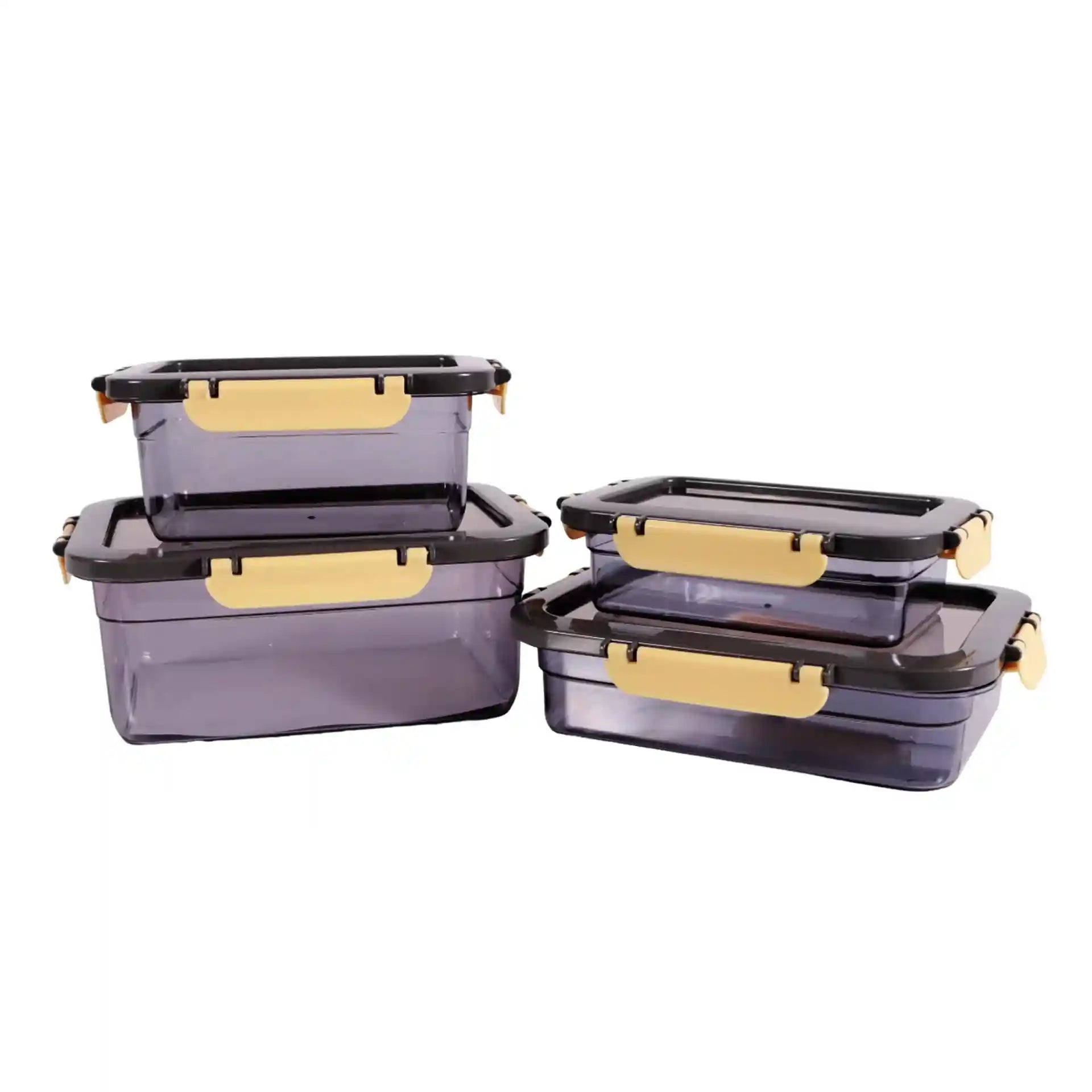 حاويات تخزين هيريفين – 4 قطع، سعة 0.6 / 1 / 1.3 / 2.2 لتر، بلاستيك خالٍ من BPA