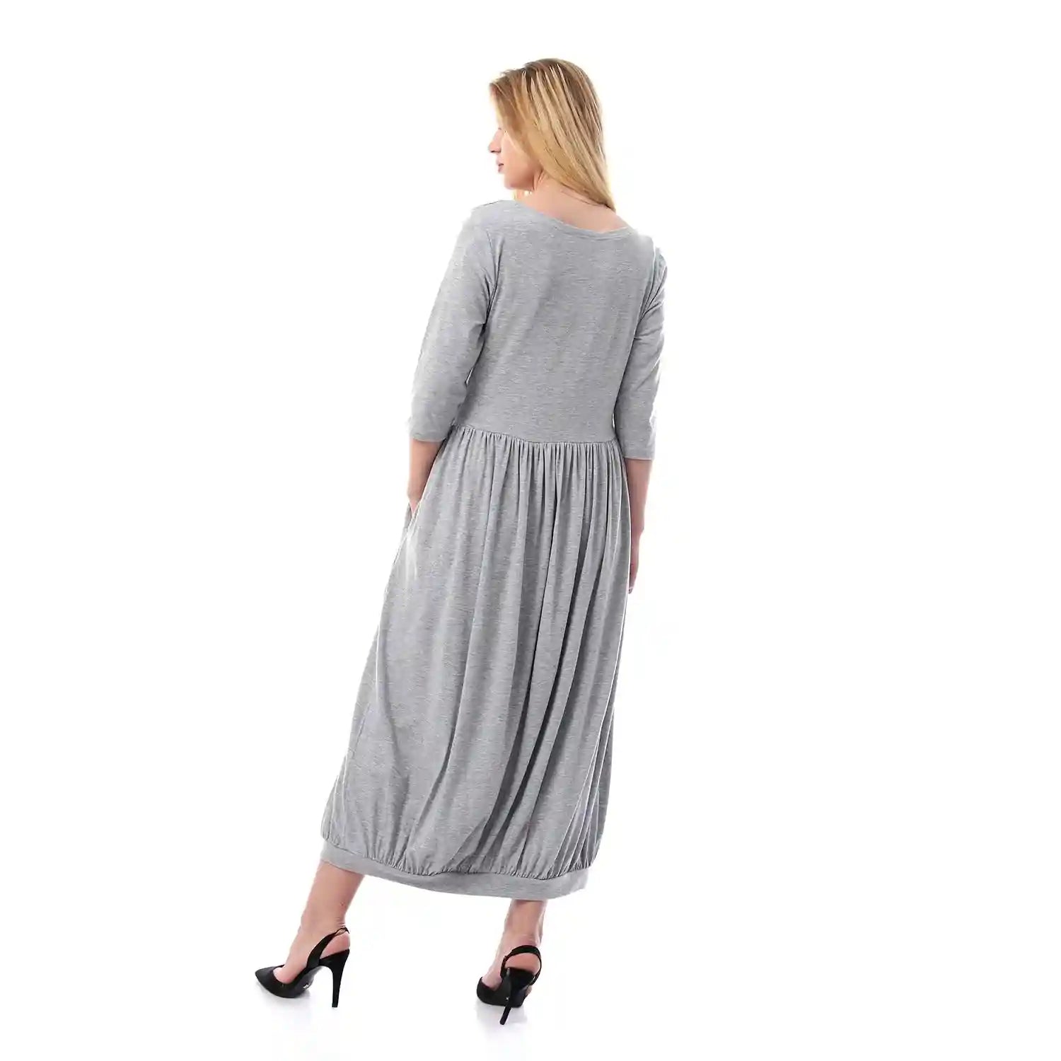 Jamila Women Elbow Sleeves Solid Dress - Safqqa Egypt