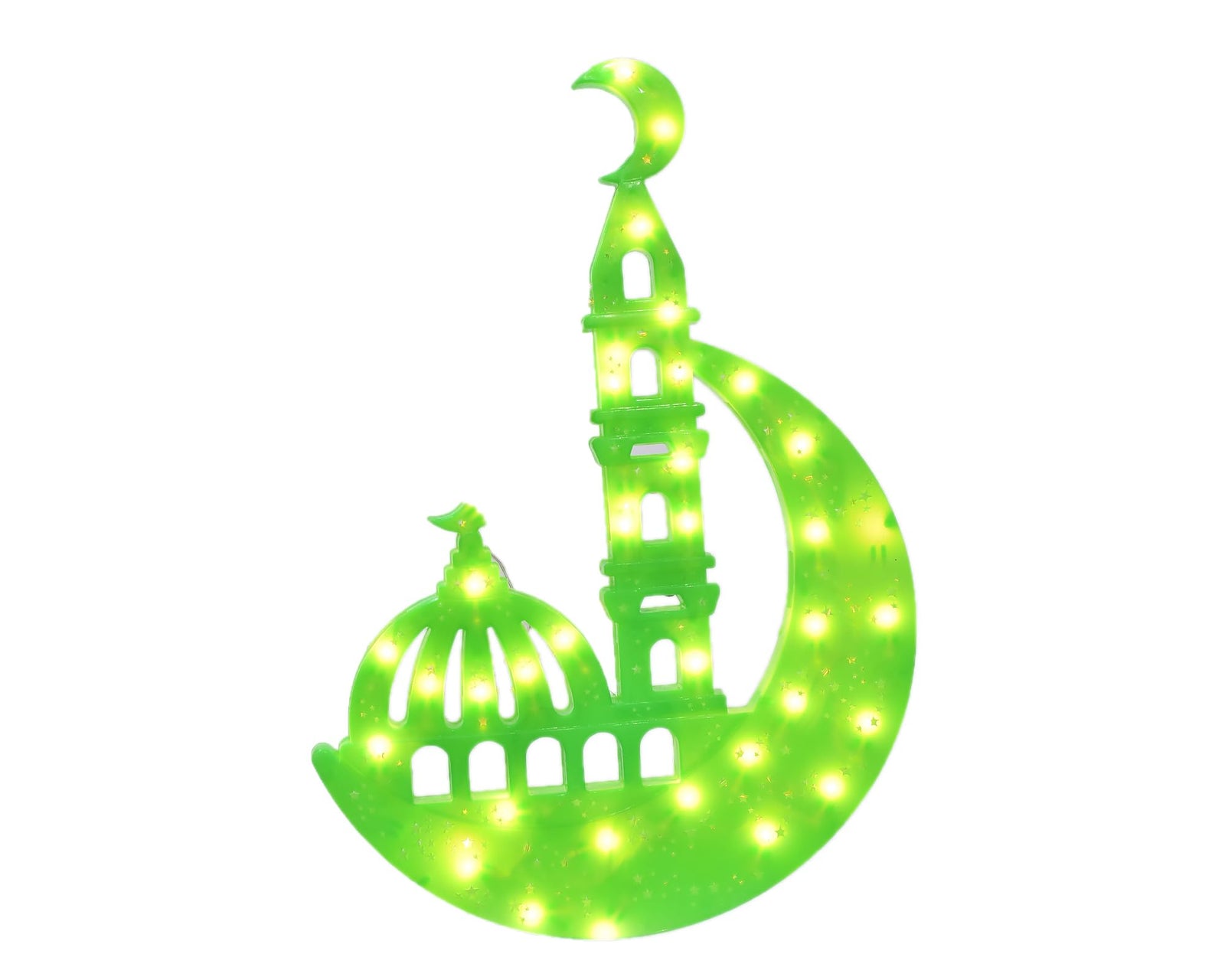 Generic  Plastic Medium Ramadan Crescent Led Containing mosque Design With Lighting Warm And Plastic Electricity Box Add More Happy For Decoration