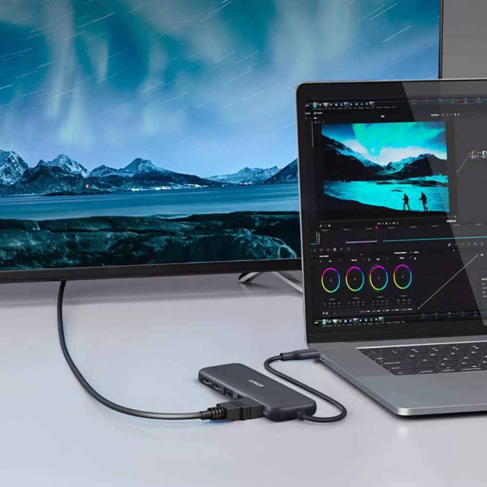 محولات أنكر USB-C متعددة المنافذ 5 في 1 مع HDMI بدقة 4K وشاحن طاقة 100 واط، نقل الملفات من وإلى اللابتوب بسرعات تصل إلى 5 جيجابت في الثانية عبر منافذ بيانات USB-C وUSB-A. أسود - ضمان 18 شهرًا
