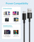 كابل أنكر USB-C إلى USB A 2.0 (6ft/1.8m)، عالي المتانة، طويل العمر، قوي، سريع، كابل شحن مضفر من نوع C متوافق مع جميع أجهزة أندرويد سامسونج S24، S23 وآيفون 16 والمزيد - صندوق تالف