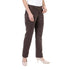 esla_ Fly Zipper Button Solid Cotton Womens Pants_Dark Gray - Safqqa Egypt