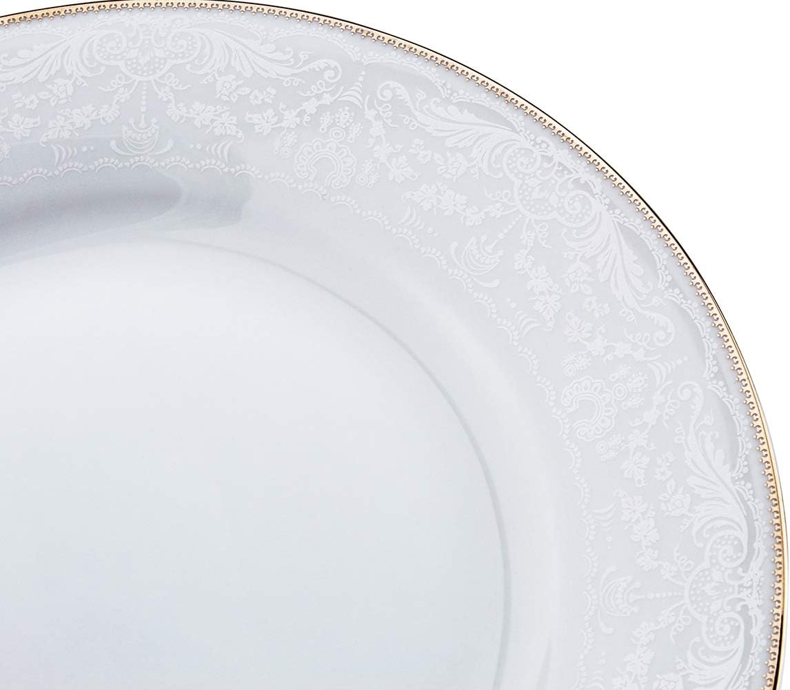 Sahara Porcelain Dinner Plate with Gold Rim – 27 cm, Shallow Design