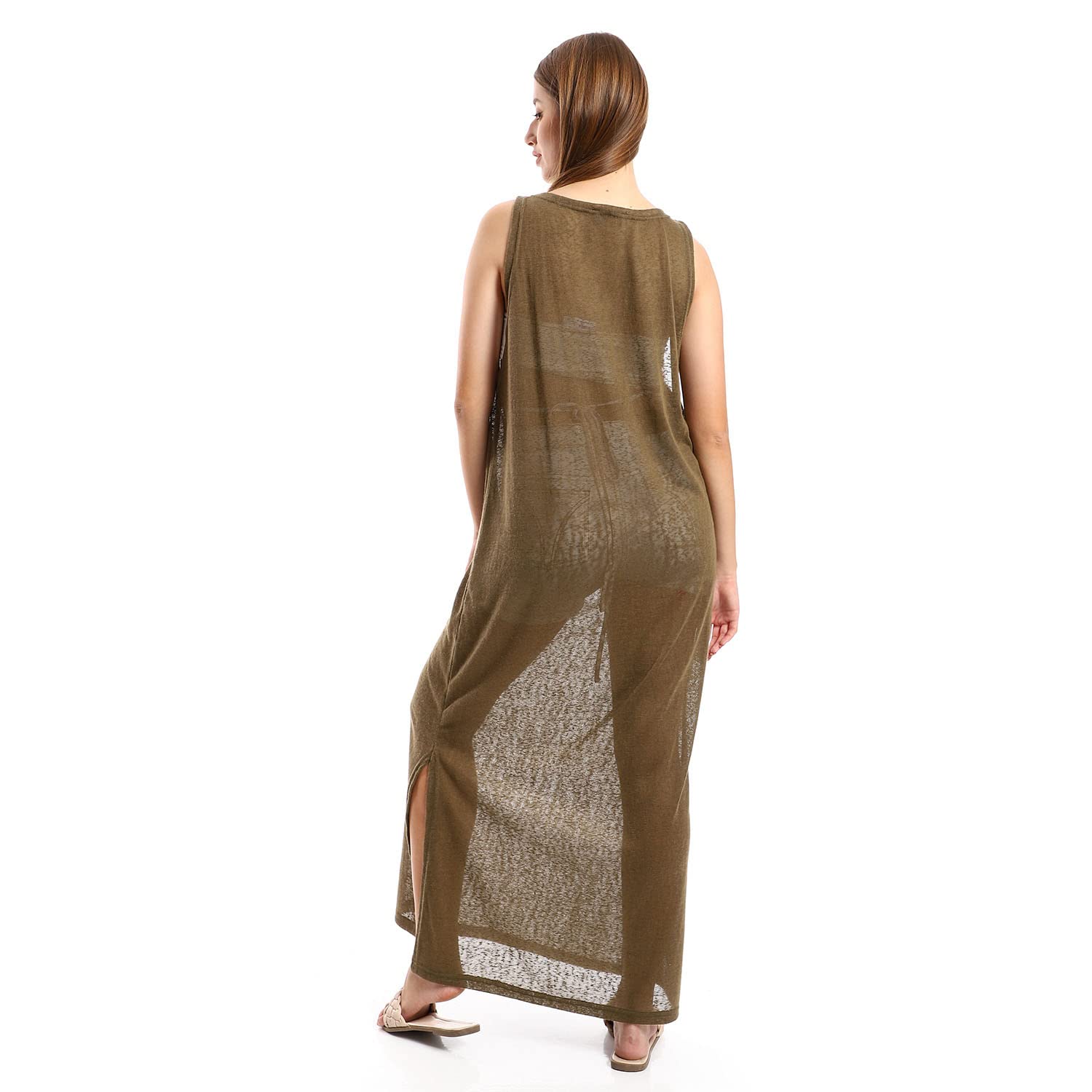 JAMILA Women Round Collar Cover UP With Side Slits OUTERWEAR