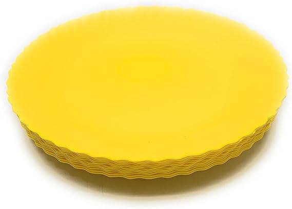 مجموعة Mintra Home Curly Collection – 6 أطباق كبيرة 11.75 بوصة، أصفر