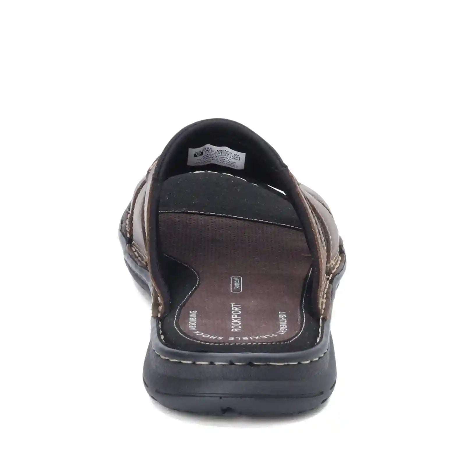 Rockport Men's Darwyn Leather Slide Slippers– Open Toe, Comfortable Casual Footwear