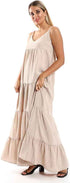 JAMILA Women Spaghetti Sleeves Tiered Dress DRESS - Safqqa Egypt