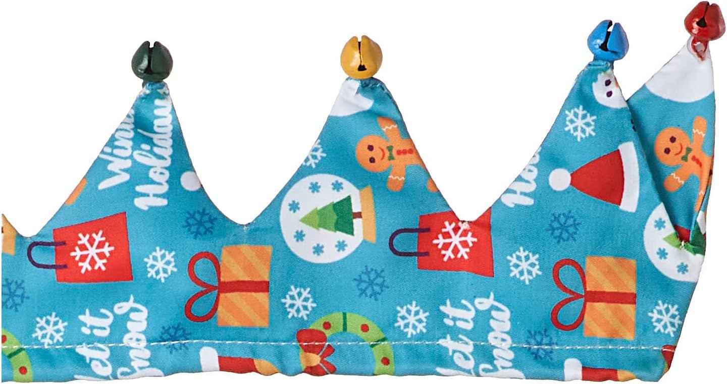 OHANA XMAS Festive Scarf with bells and Cute Christmas motifs for Pets, Cats, Dogs, Rabbit Costumes - BLUE - Safqqa Egypt