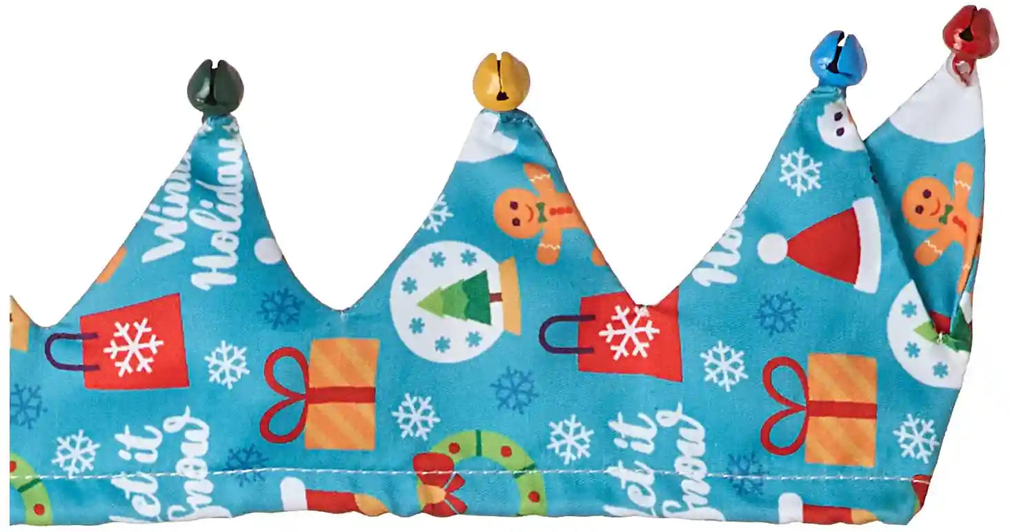 OHANA XMAS Festive Scarf with bells and Cute Christmas motifs for Pets, Cats, Dogs, Rabbit Costumes - BLUE - Safqqa Egypt