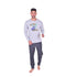 JIL men pant pajama cotton melton lycra grey melange printed, 8 - Safqqa Egypt