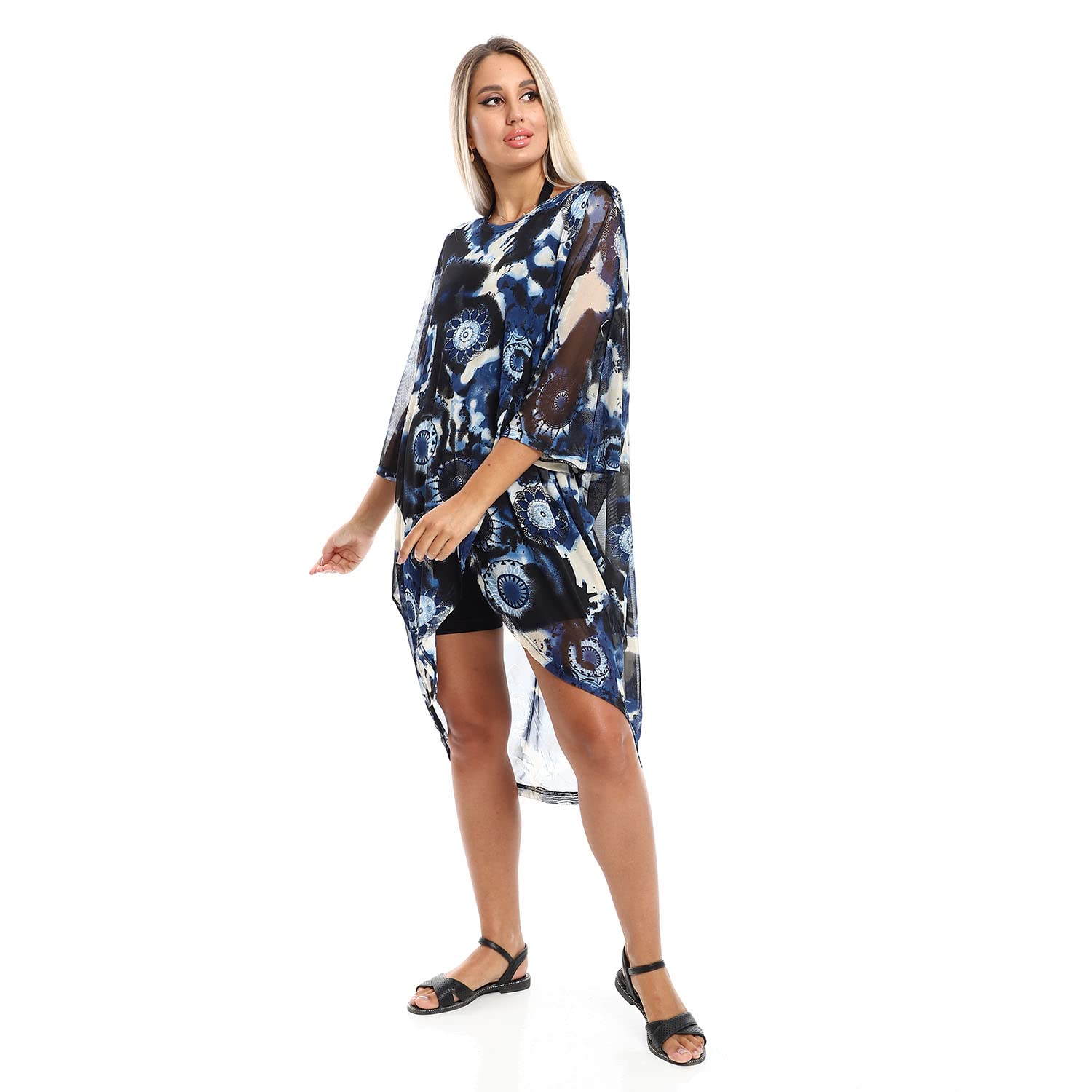 JAMILA Women Self Pattern Round Collar Cover Up OUTERWEAR