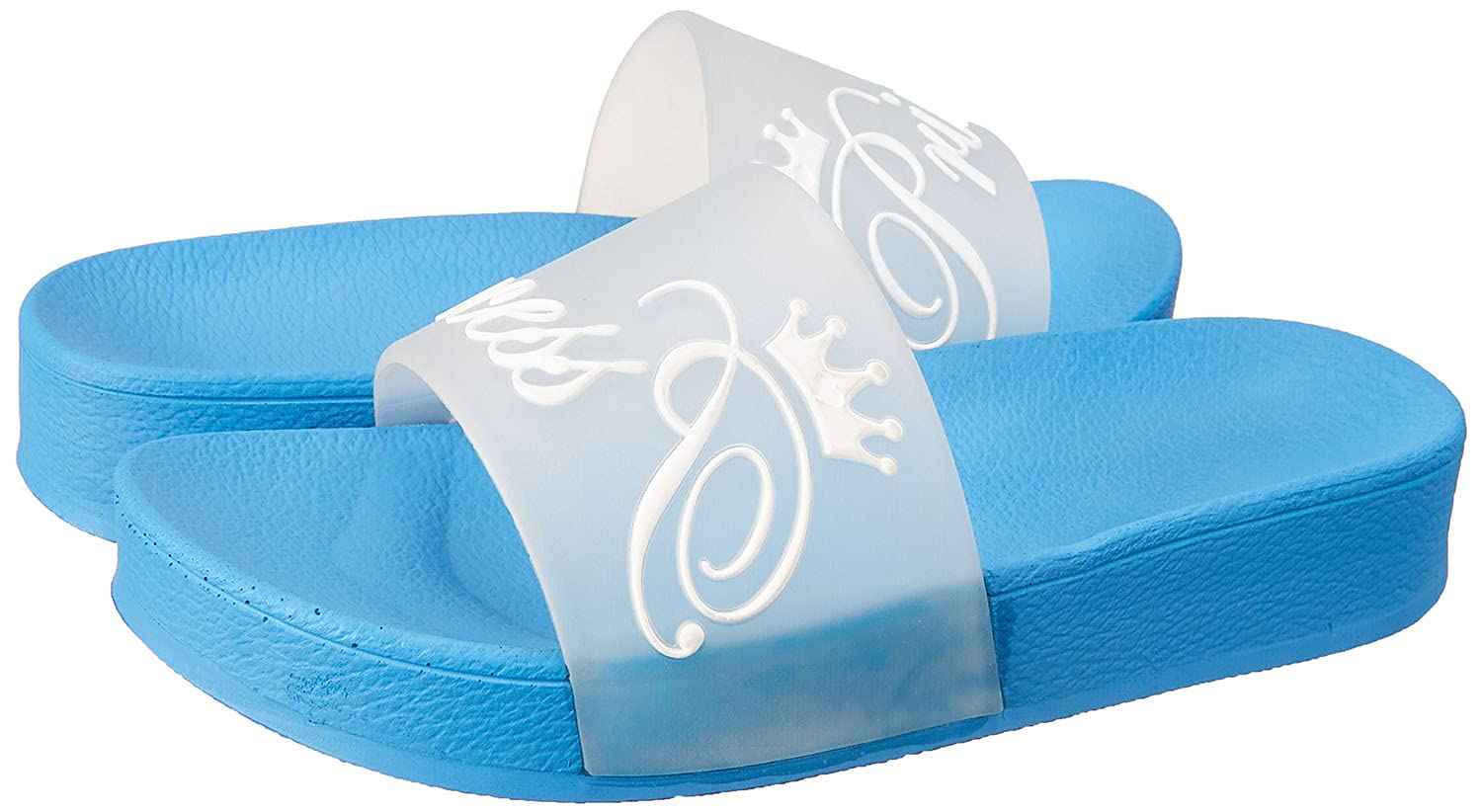 Embossed Princess Letter Print Contrast Sole Slides for Women - Safqqa Egypt