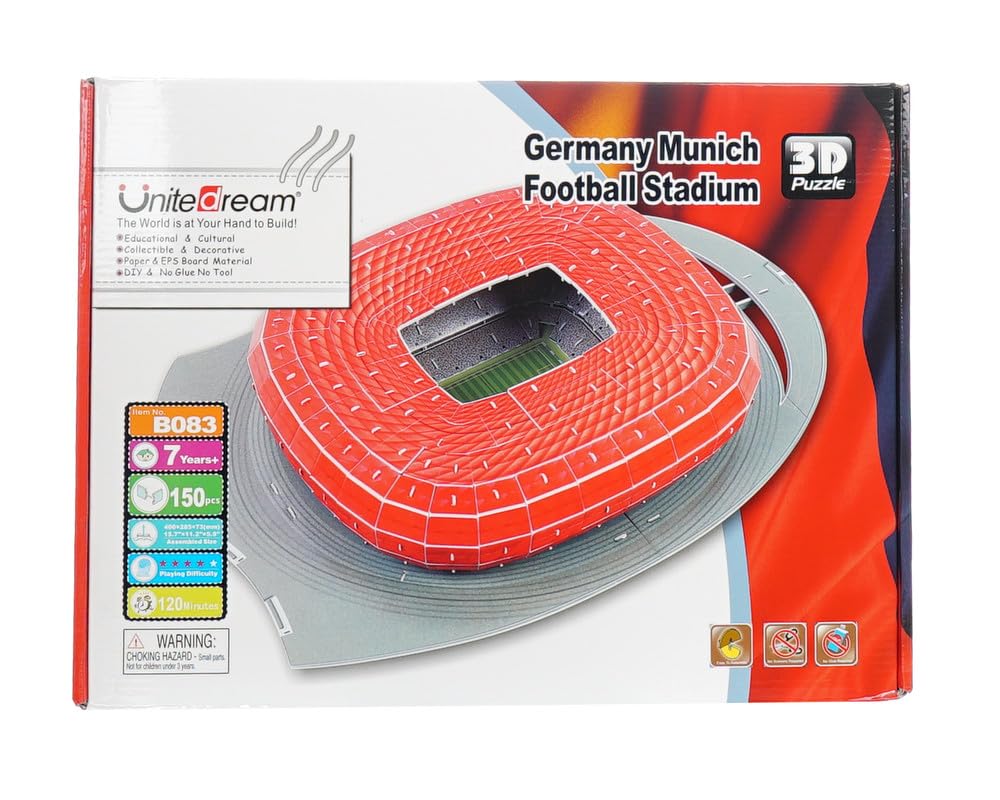 3D Cartoon Football Field Puzzle for Kids – Educational Stadium Model Toy