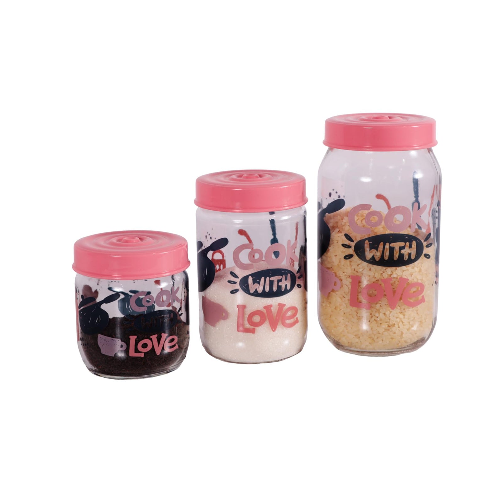 Herevin Decorated Canister Made From Durable, High-quality Materials, 3-Piece Set