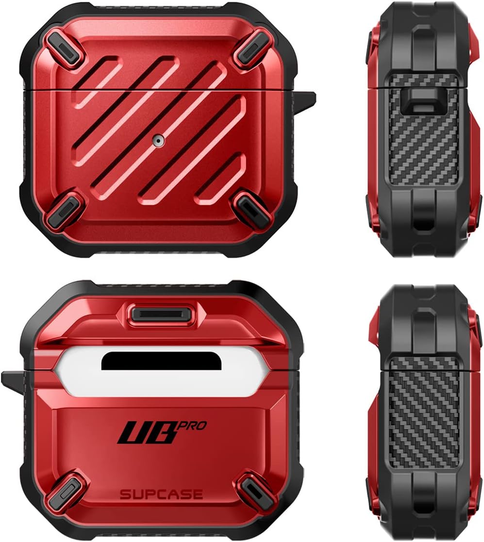 SUPCASE [Unicorn Beetle Pro Series] Case Designed for Airpods, Full Body Rugged Protective Case Compatiable with Apple AirPods 3rd - Red – Safqqa Egypt