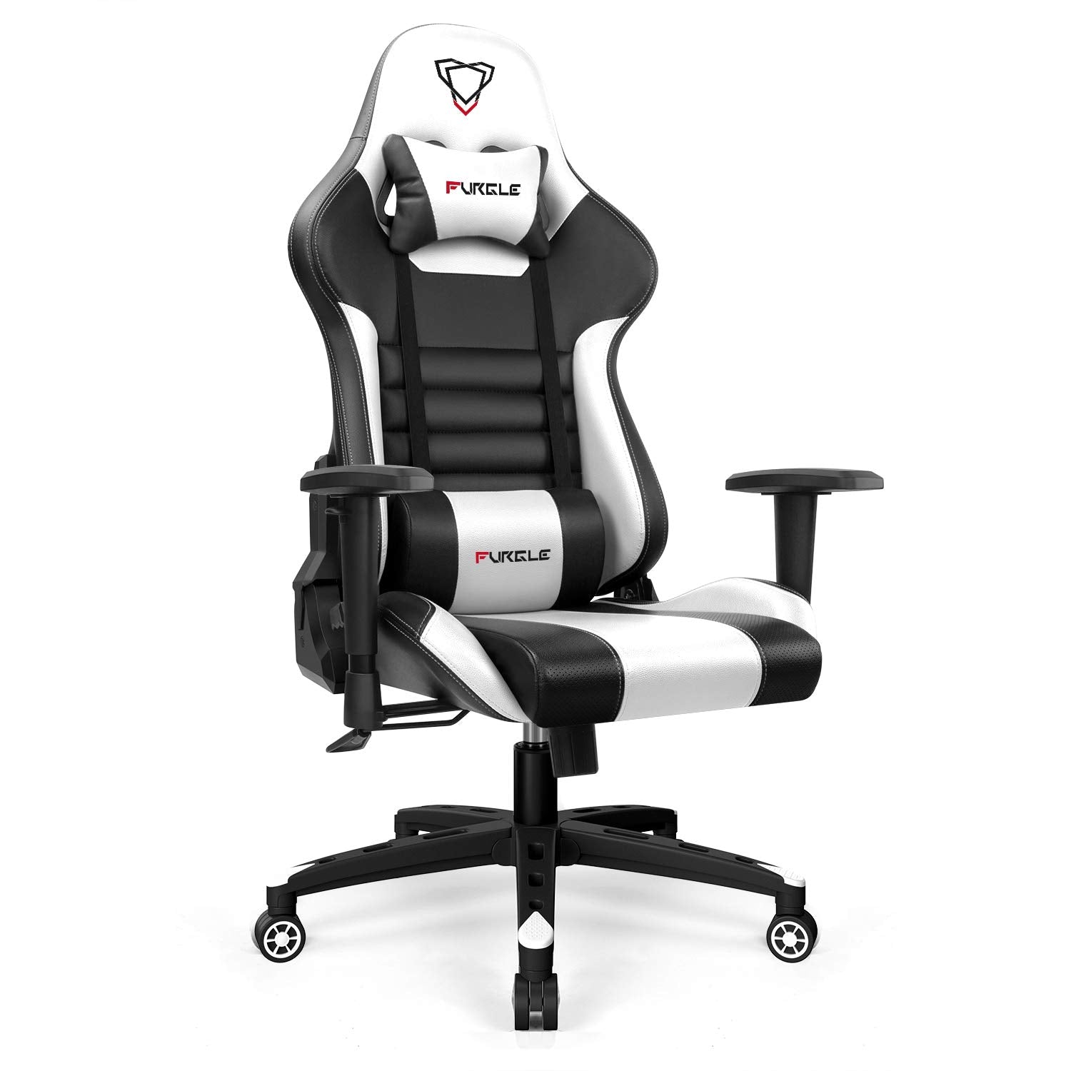 Furgle Gaming Chair Racing Style High-Back Office Chair w/PU Leather and Adjustable Armrests Executive Ergonomic Swivel Video Game Chairs with Rocking Mode & Headrest and Lumbar Support - Safqqa Egypt