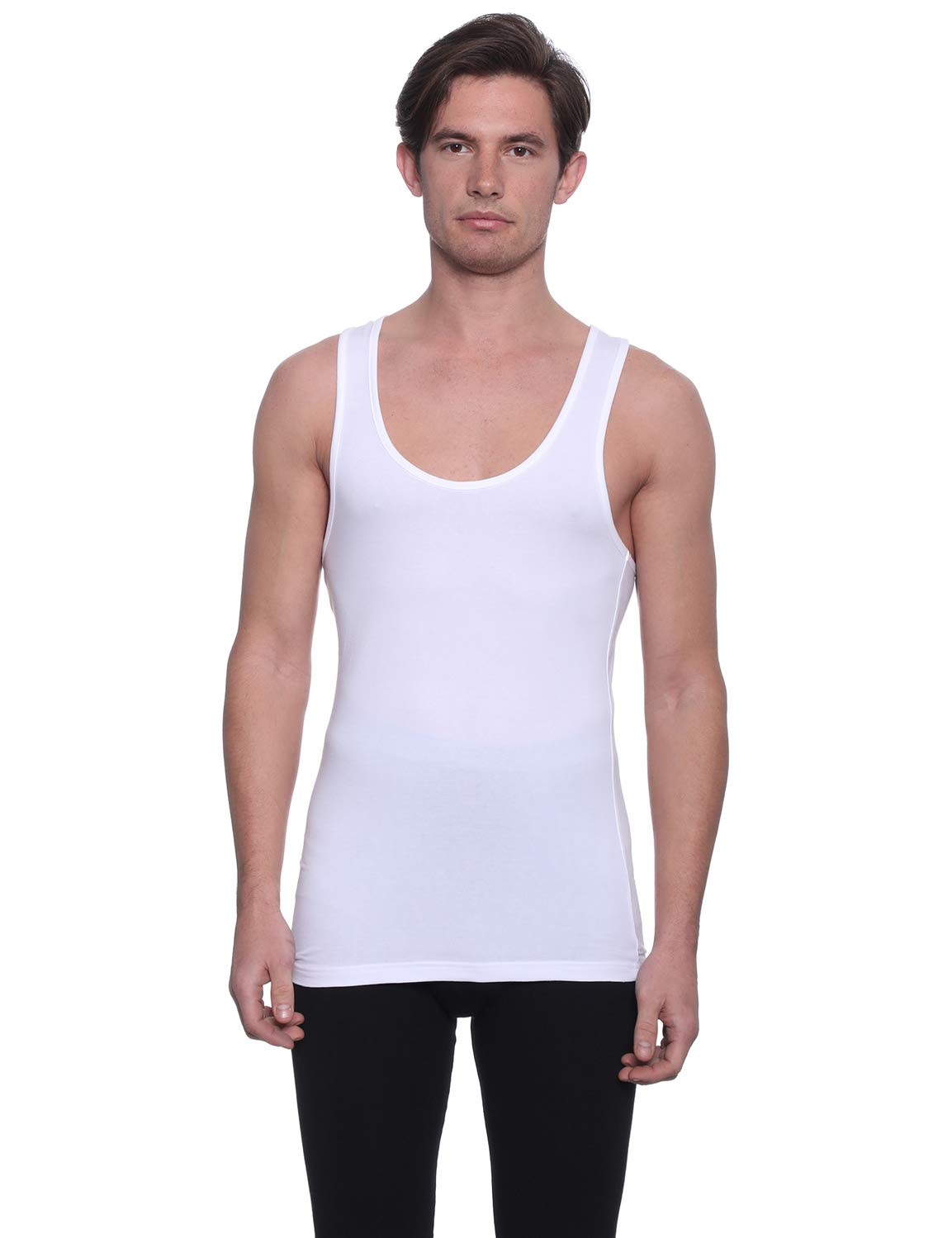 Dice Mens Racerback Round Neck Solid Sleeveless Undershirt