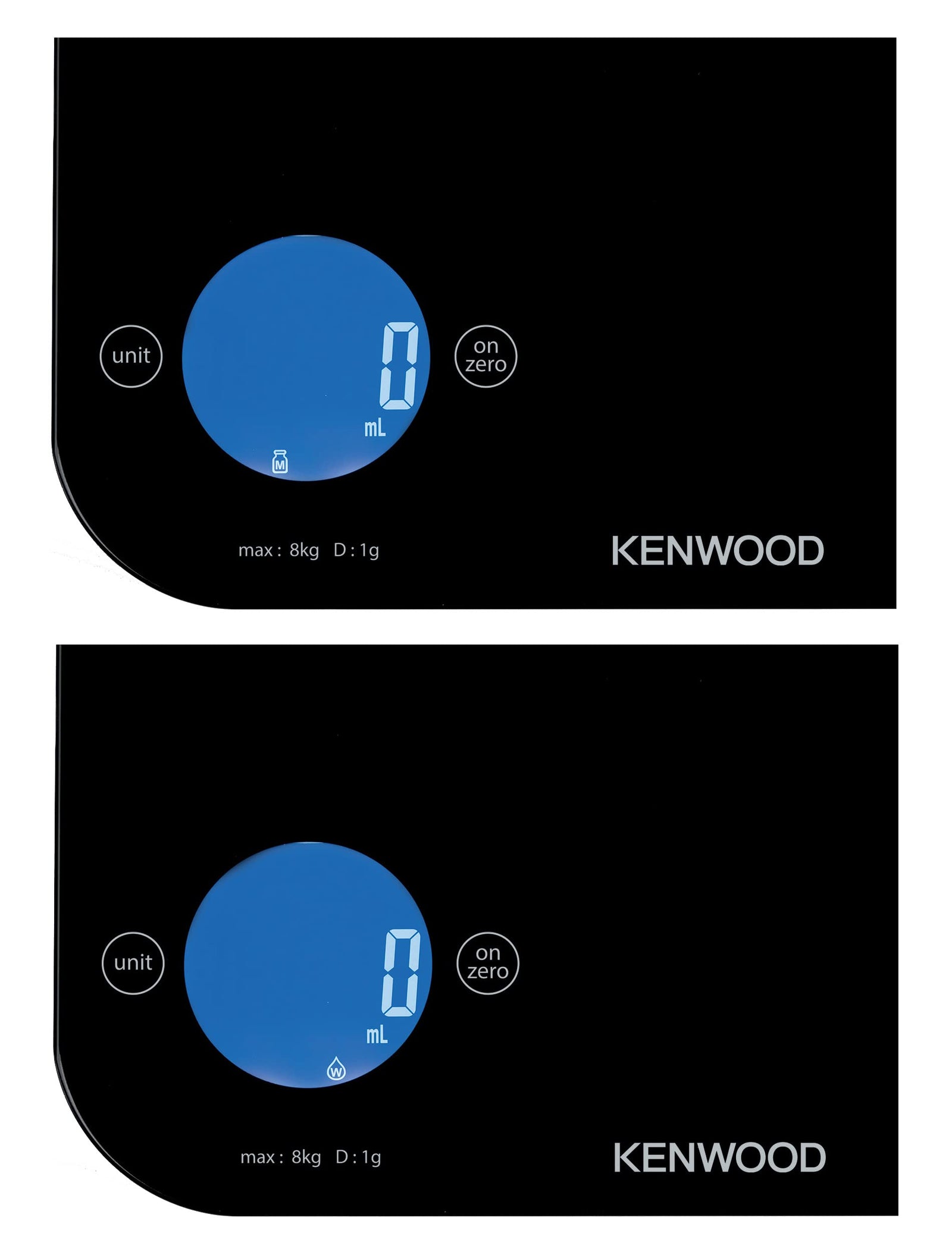 Kenwood Digital Kitchen Scale – 8kg/22lbs Capacity, Tempered Glass, Touch Control (WEP50.000BK)