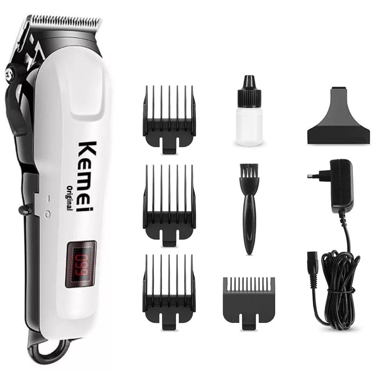 Kemei Km-809A Pet Clipper Dog Cat Grooming Kit - Professional Rechargeable Cordless Dog Clippers for Thick Coats, Small, Large Dogs, Quite Pet Grooming Shaver with Scissor