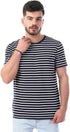 Dalydress Striped Short Sleeves Crew Neck Cotton T-shirt for Men - Safqqa Egypt