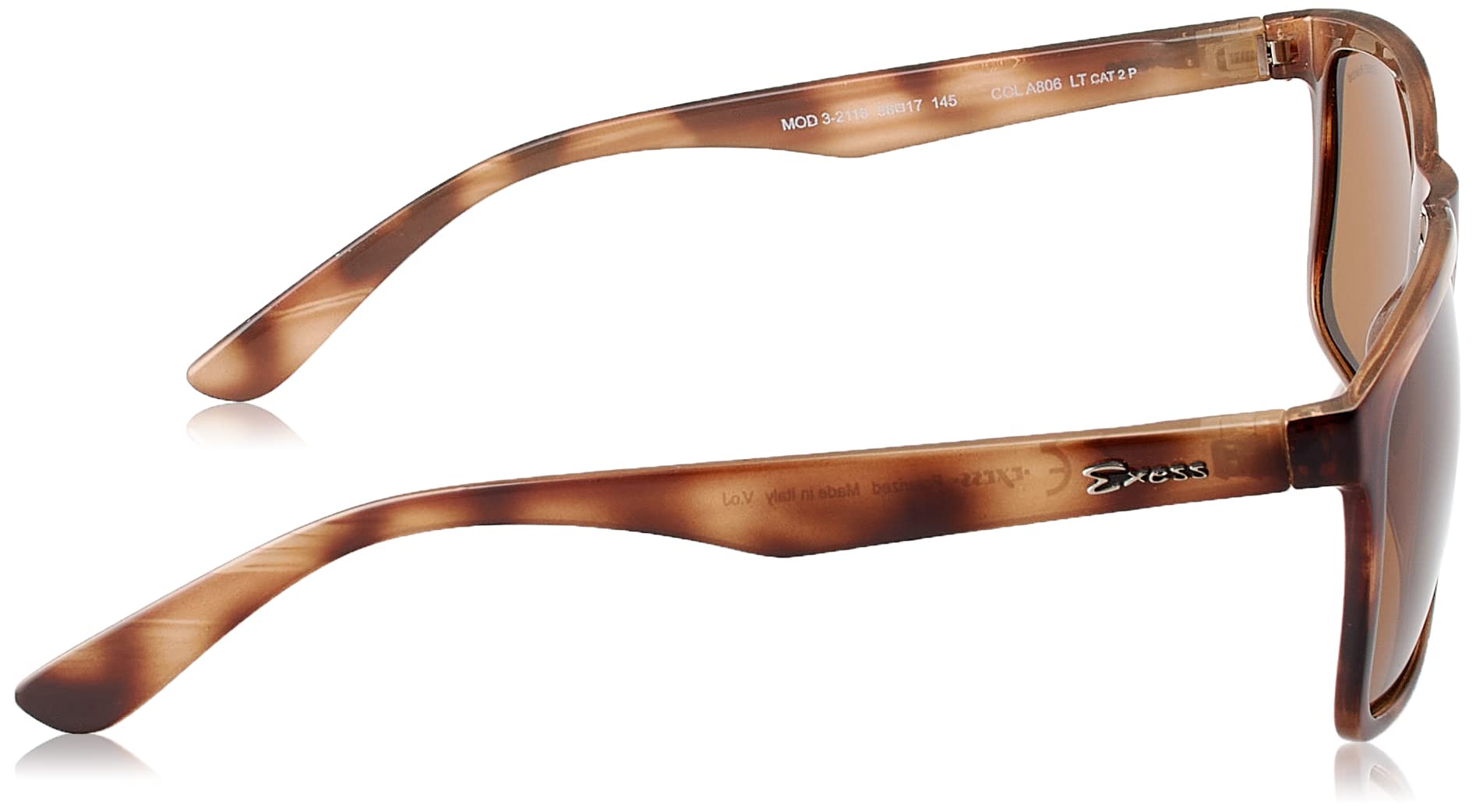 Exess Mens Exess Rectangular Brown Polarized Casual Sunglasses Sunglasses