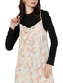 Splash Patterned Spaghetti Sleeves Sweetheart Neck Dress For Women,Adjustable straps for a personalized fit.