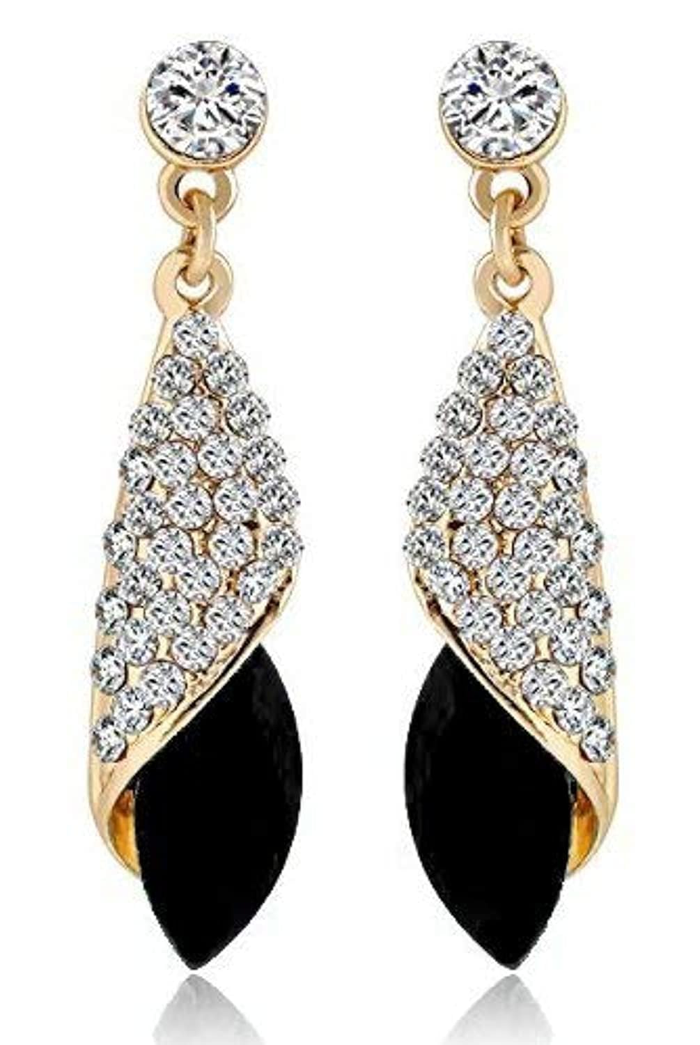 Shining Diva Fashion 18k Gold Plated Crystal Earrings For Women