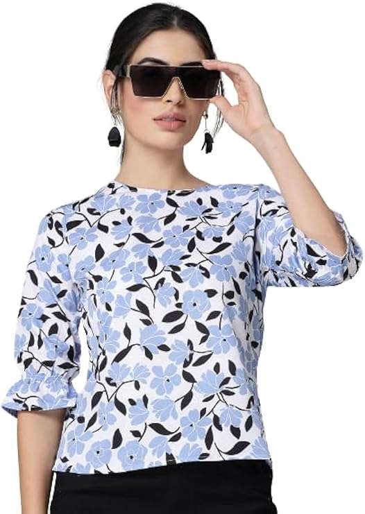 KRAVE Women’s Blouse Casual Elegant Blue – Safqqa Egypt