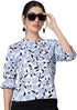 KRAVE Women’s Blouse Casual Elegant Blue