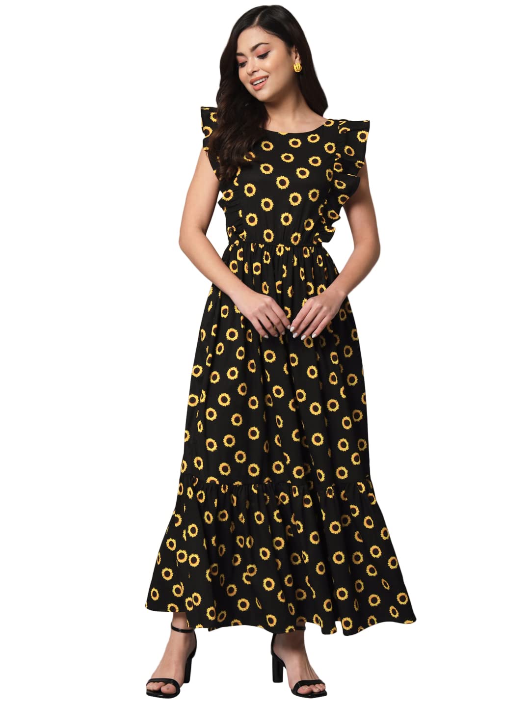 Styleville Elegant Printed Maxi Dress – Flowy & Comfortable - Safqqa