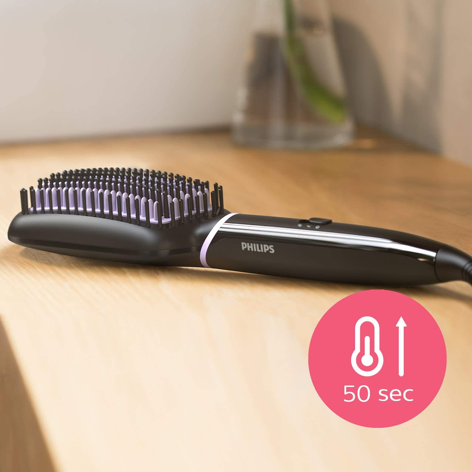 Philips StyleCare Essential Heated Straightening Brush, Smooth, Shiny, Frizz-Free Hair, Extra Large Brush Area, ThermoProtect Technology, BHH880/00 - Safqqa Egypt