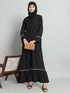 Styleville.in Women Abaya with Hijab Black Arabic Wear Elegant Modest Outfit