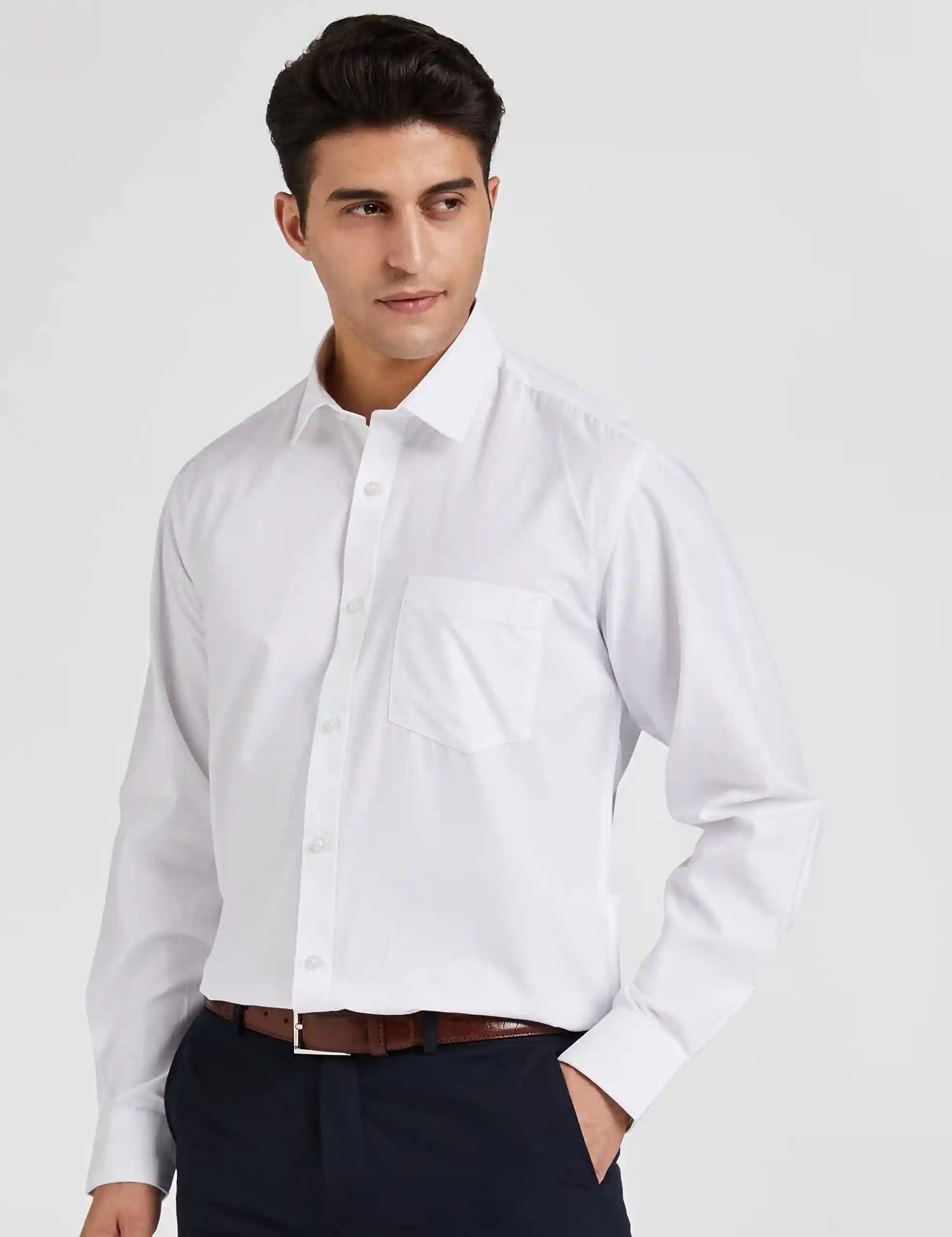 Amazon Brand - Symbol Men's Solid Loose Fit Full Sleeve Formal Shirt (Combo Pack of 2) (SS18-SMFS-209_ - Safqqa Egypt