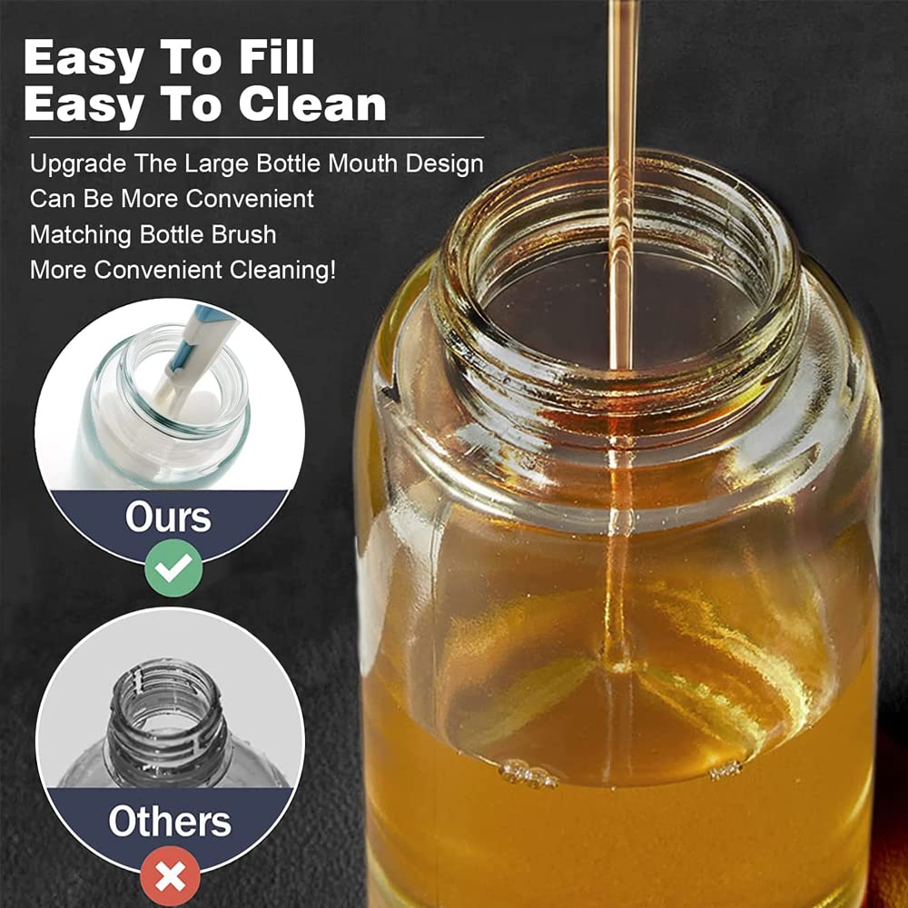 زجاجة بخاخ زيت JQYJLX – سعة 220 مل من زجاج آمن للطعام هي أداة عملية وأنيقة للمطبخ لاستخدامها في الطهي وتتبيل الطعام. مصنوعة من زجاج عالي الجودة وآمن للطعام، تتيح لك هذه الزجاجة رش زيت الزيتون أو الزيوت