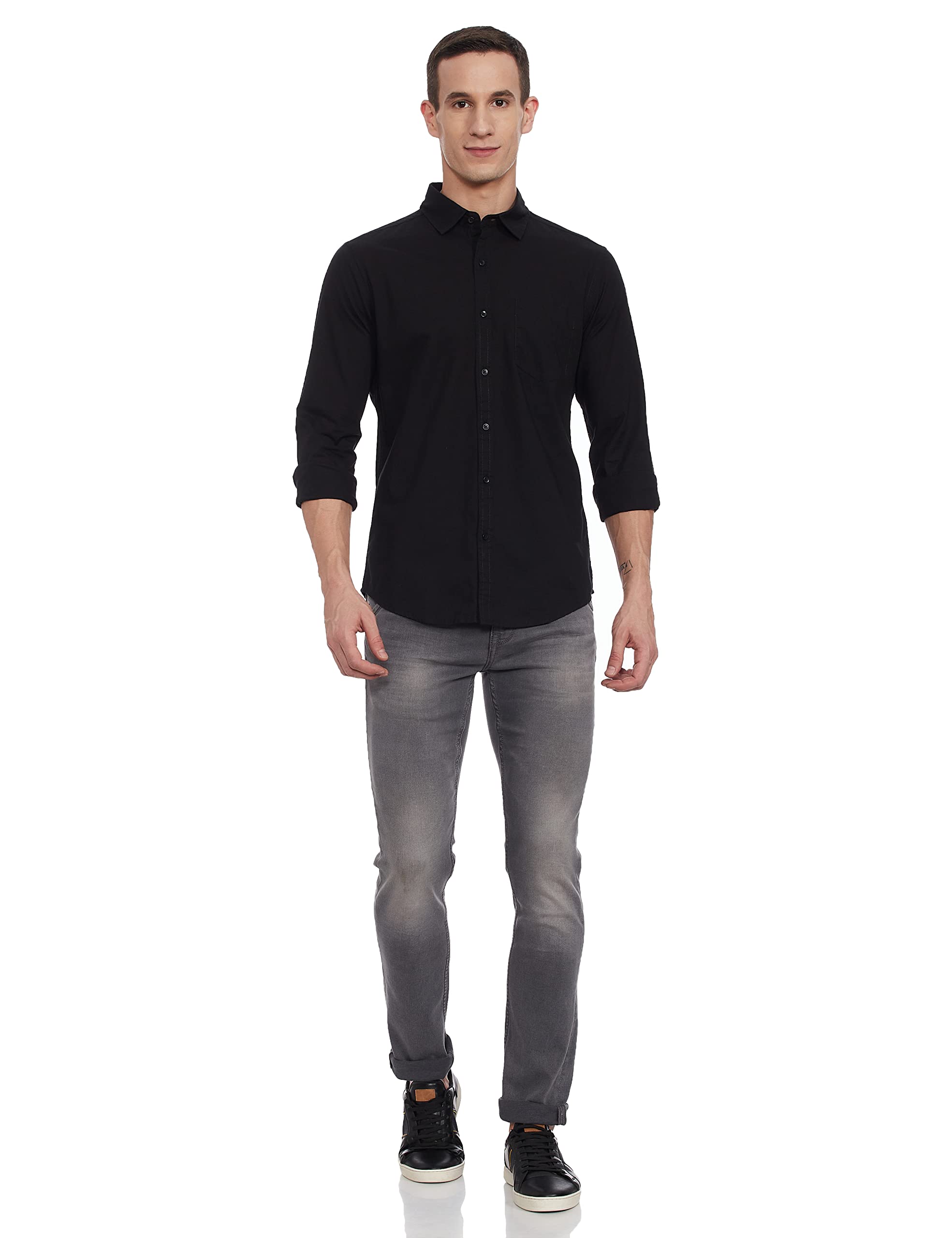 Diverse Men’s Solid Slim Fit Casual Shirt